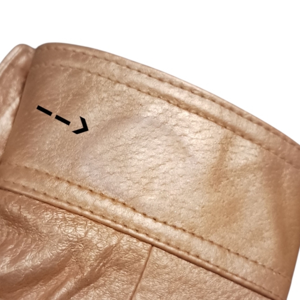 Metrostyle Gold Metallic Leather Jacket - Picture 13 of 13